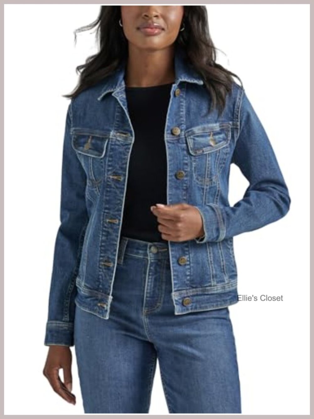 Lee Denim Jacket Women's Regular Fit Stretch Cotton Blend Button Front